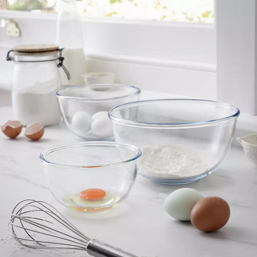 Pyrex Glass Mixing Bowl Set (3 Pcs) | Full House Lebanon