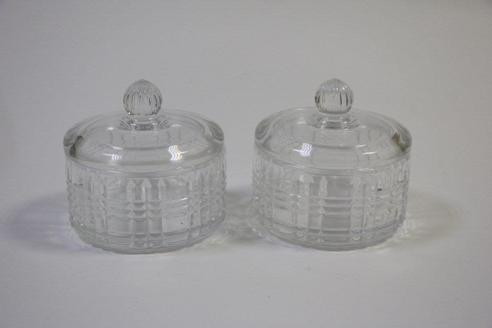 Glass Candy Pot Set (2 Pcs) - Diamond | Full House Lebanon
