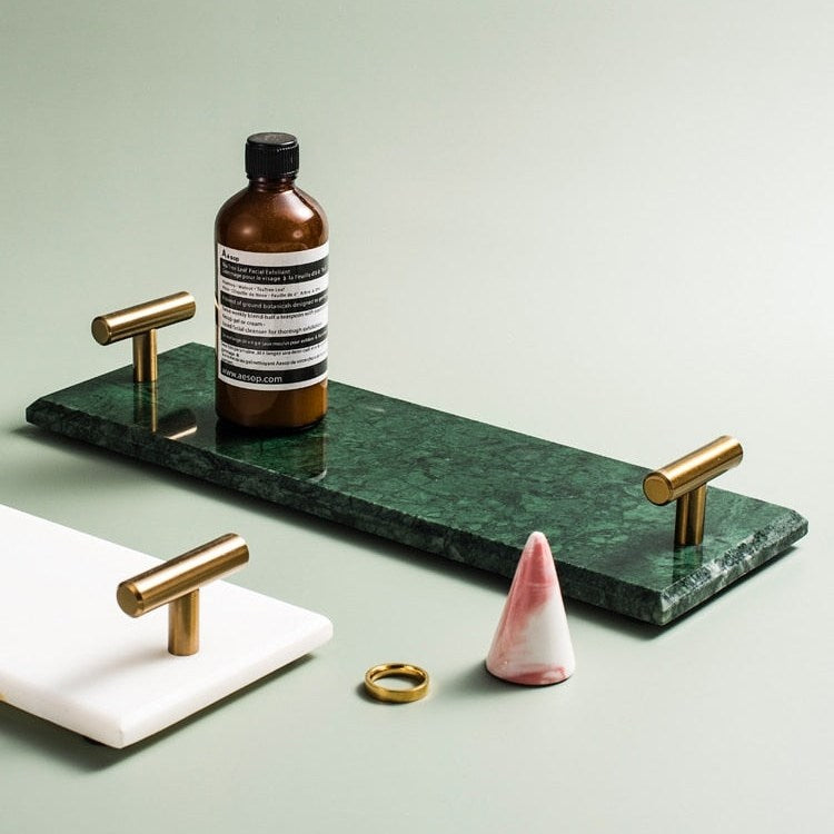 Marble Tray with Gold Handles | Full House Lebanon