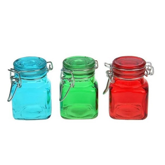 Mini Colored Glass Jar - Green | Full House Lebanon