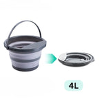 Collapsible Silicone Cleaning Bucket - 8 L, Grey | Full House Lebanon