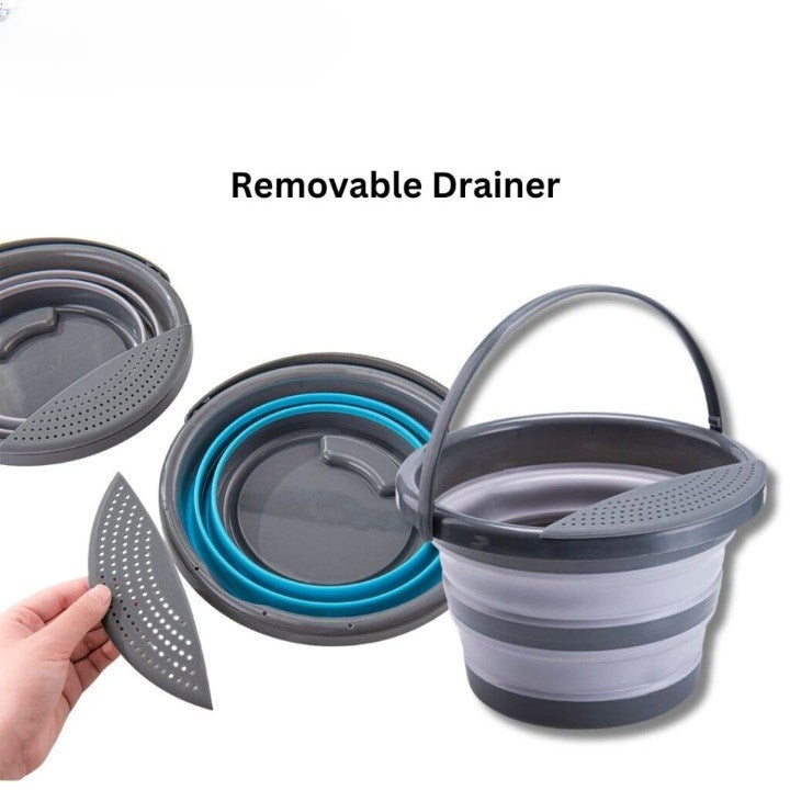 Collapsible Silicone Cleaning Bucket - 4 L, Grey | Full House Lebanon