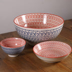 Navy & Orange Patterned Dinnerware - Deep Plate | Full House Lebanon