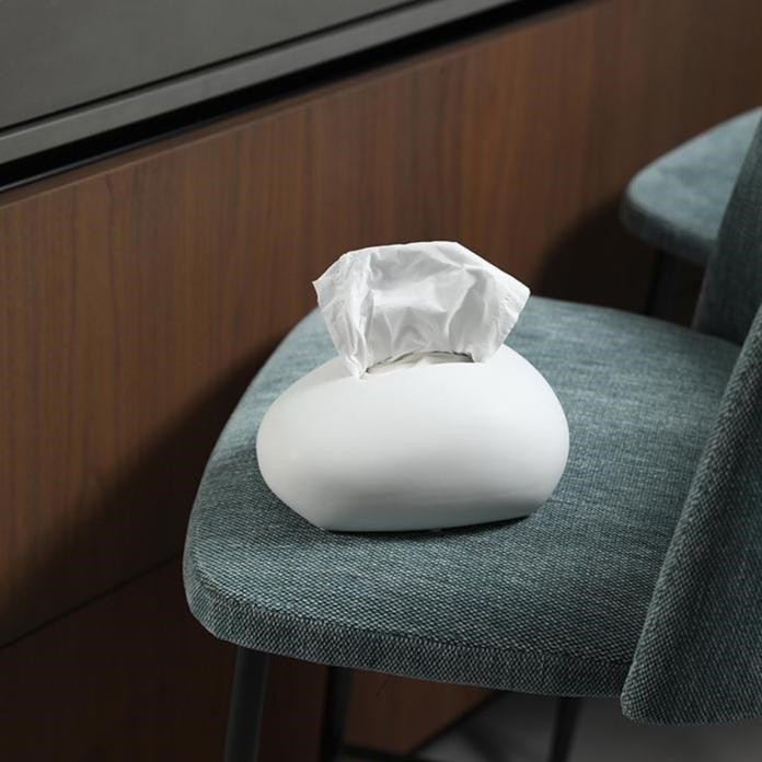 Modern White Ceramic Tissue Box | Full House Lebanon