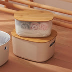 Transparent Oval Box with Bamboo Lid | Full House Lebanon