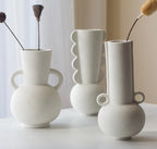 Round Handled Ceramic Vase - Grey | Full House Lebanon