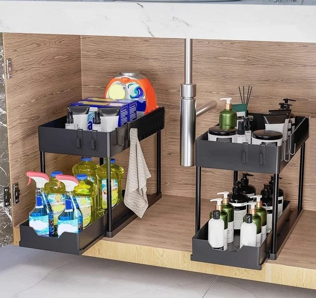2-Tier Sliding Under Sink Organizer | Full House Lebanon