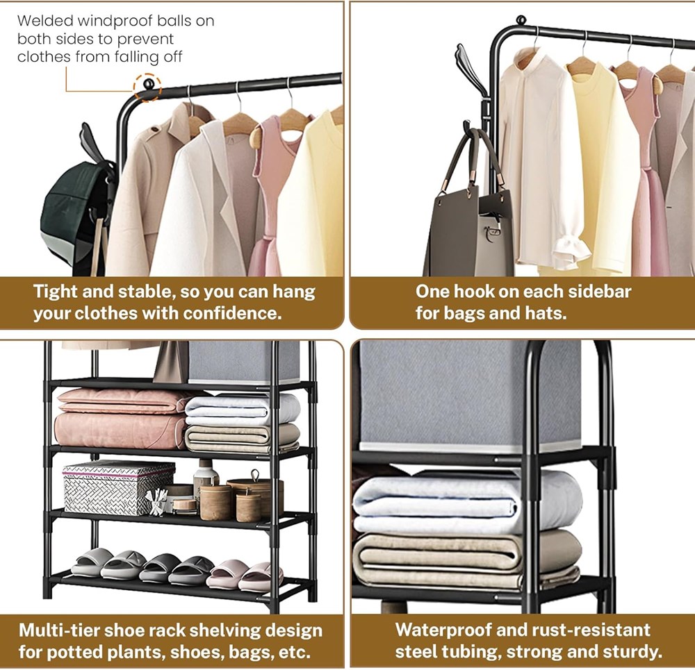 Upper Coat Hanger with 4 lower Shelves | Full House Lebanon