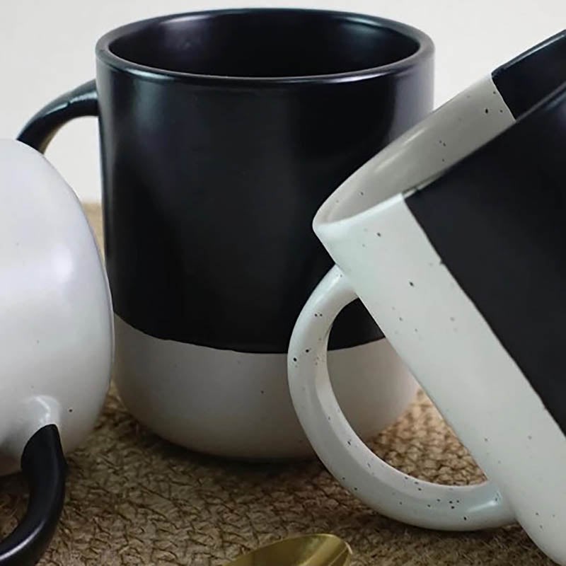Black & White Porcelain Mugs - 1 | Full House Lebanon