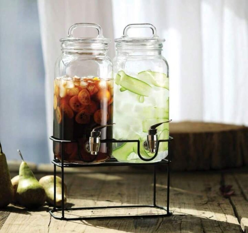 Double Glass Dispenser with Metal Stand | Full House Lebanon