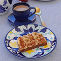 Navy&Yellow Patterned Dessert Plate & Bowl - Soup Bowl | Full House Lebanon