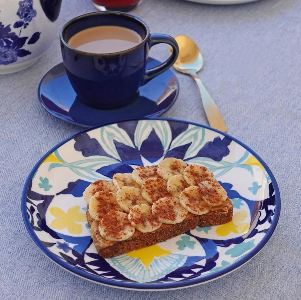 Navy&Yellow Patterned Dessert Plate & Bowl - Soup Bowl | Full House Lebanon