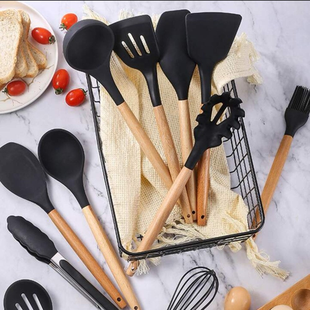 Black Kitchen Utensils - Slotted Spoon | Full House Lebanon