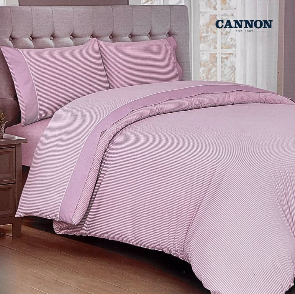Cannon Dots & Stripe Duvet Cover Set (4 Pcs) - Double, Light Grey | Full House Lebanon