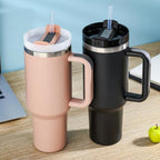 Insulated Tumbler with Straw - Navy Blue | Full House Lebanon