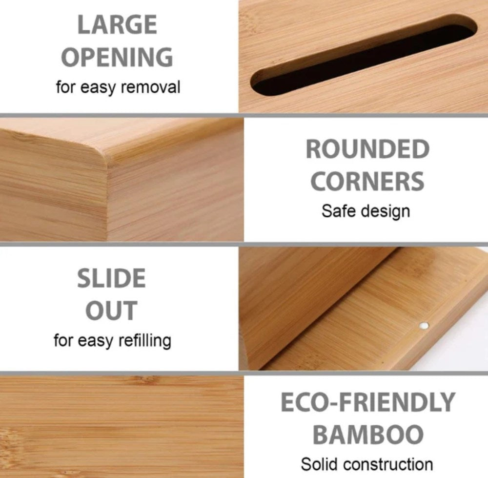 Rectangular Bamboo Tissue Box | Full House Lebanon