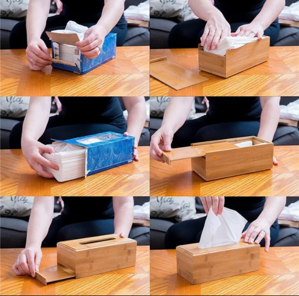 Rectangular Bamboo Tissue Box | Full House Lebanon