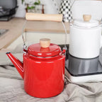 Enamel Tea Kettle - Red | Full House Lebanon