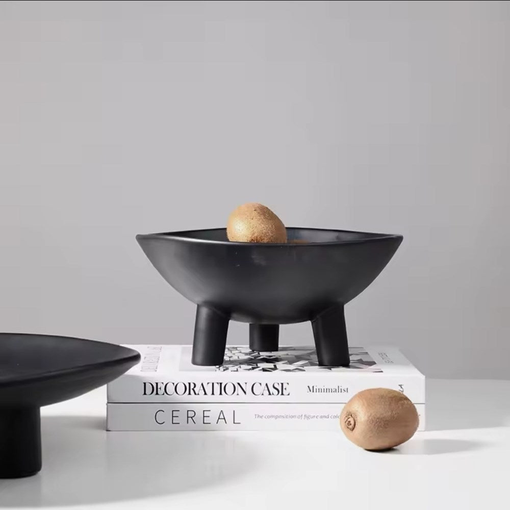 Matte Footed Bowl - Black | Full House Lebanon