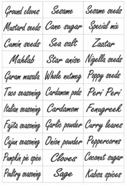 Spice Labels | Full House Lebanon
