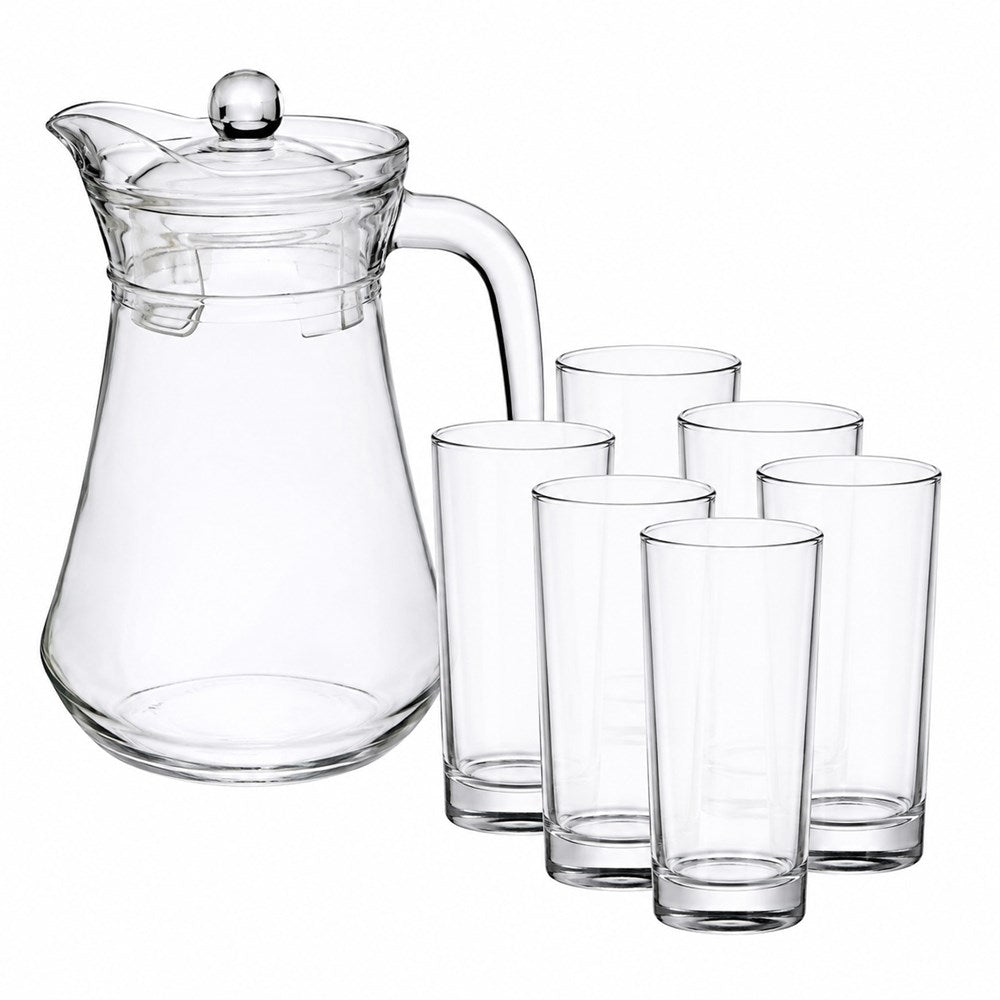 7-Piece Glass Water Pitcher & Tumbler Set
