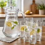 7-Piece Glass Water Pitcher & Tumbler Set | Full House Lebanon