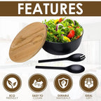 Salad Bowl Set with Bamboo Lid & Serving Utensils | Full House Lebanon