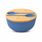 Salad Bowl Set with Bamboo Lid & Serving Utensils