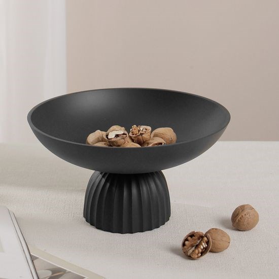 Matte Black Pedestal Decorative Bowl | Full House Lebanon