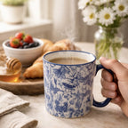 Blue & White Patterned Mug