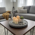 Round Grey Stone Tray