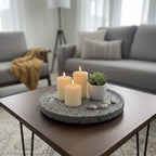Round Grey Stone Tray