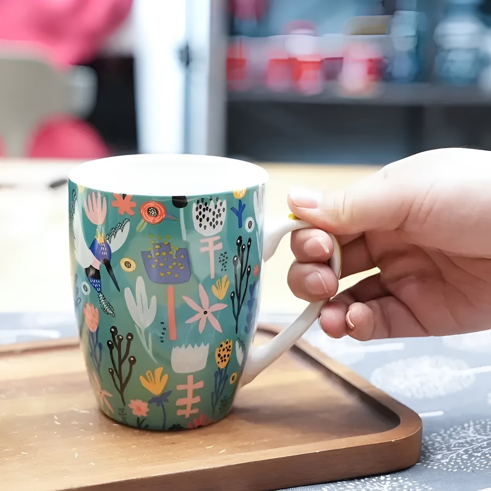 Colorful Floral Porcelain Mug
