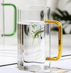 Square Glass Cup with Colored Handle | Full House Lebanon