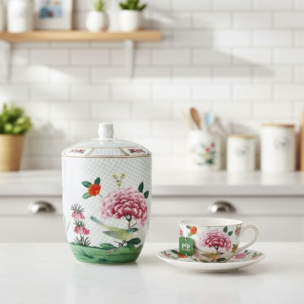 Pip Studio Blushing Birds Storage Jar White | Full House Lebanon