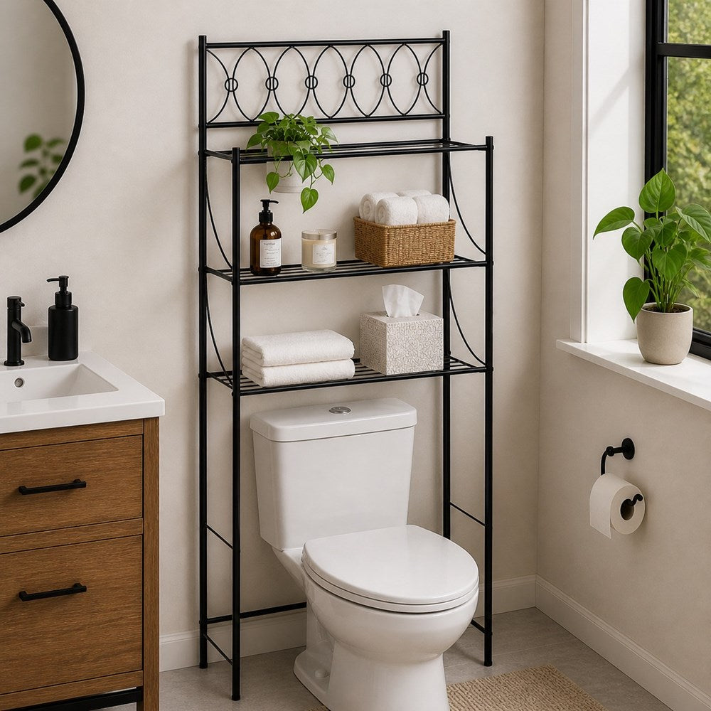 Matte Black  Free Standing Bath Storage Unit | Full House Lebanon