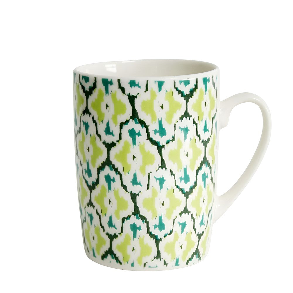 Green  Patterned Porcelain Mug