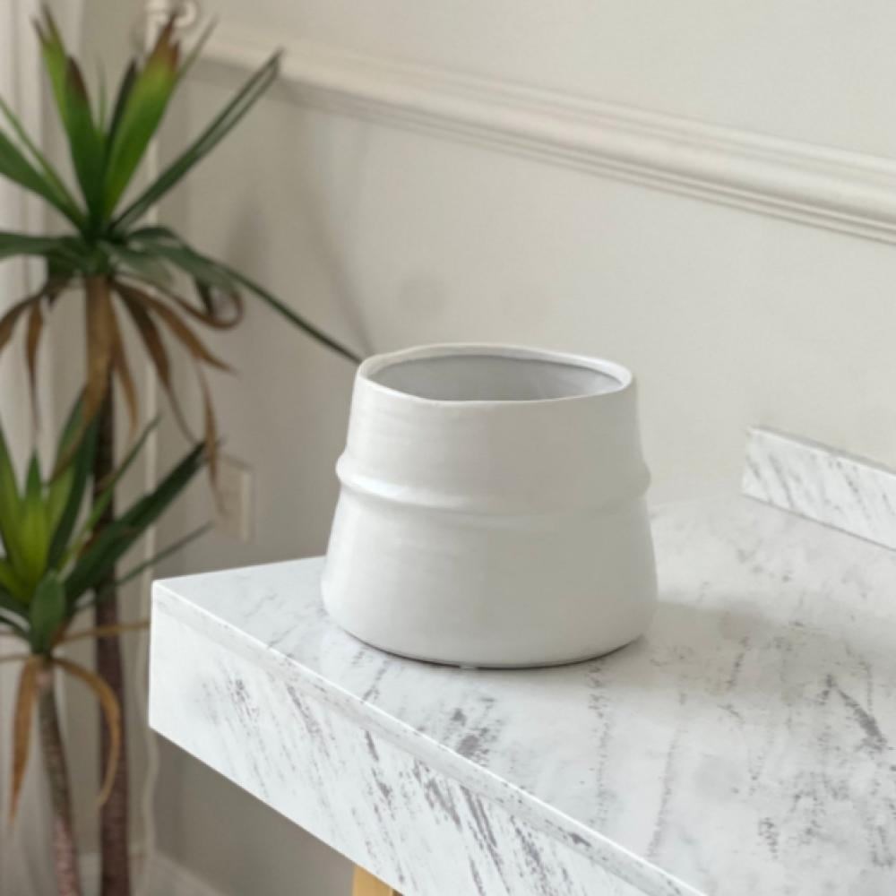 White Ceramic Plant Pot | Full House Lebanon