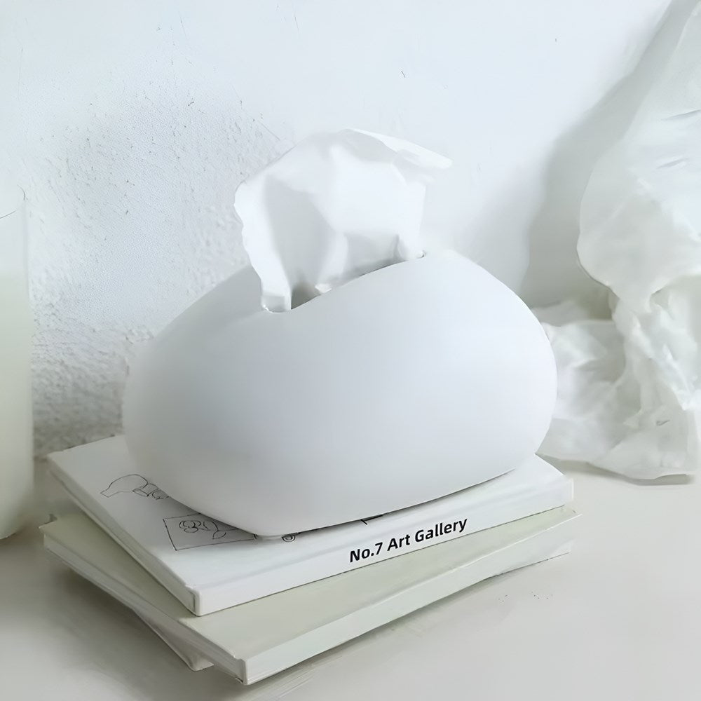 Modern White Ceramic Tissue Box | Full House Lebanon