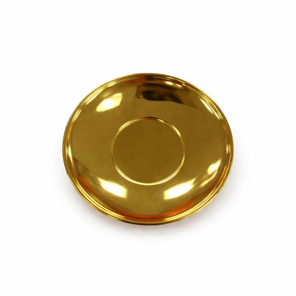 Round Gold Metal Coaster Set (6 Pcs)