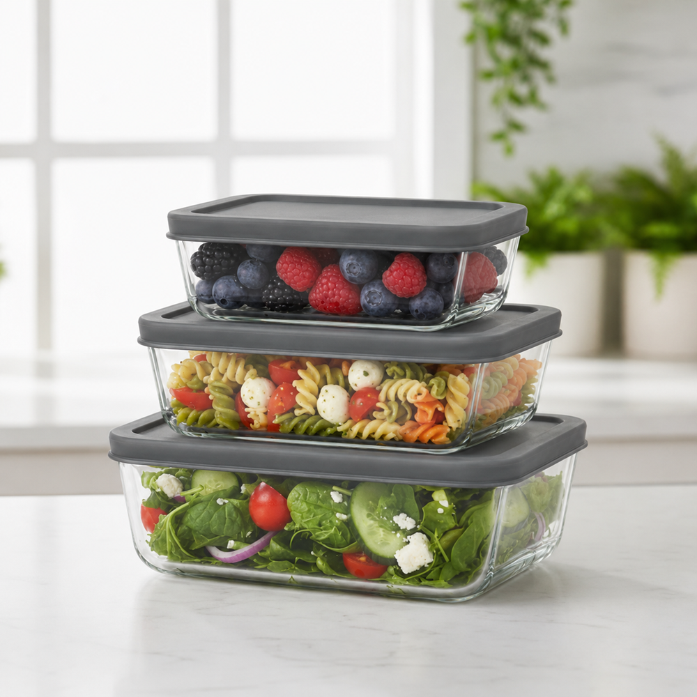 Dosthoff 3-Piece High Borosilicate Glass Food Container Set | Full House Lebanon