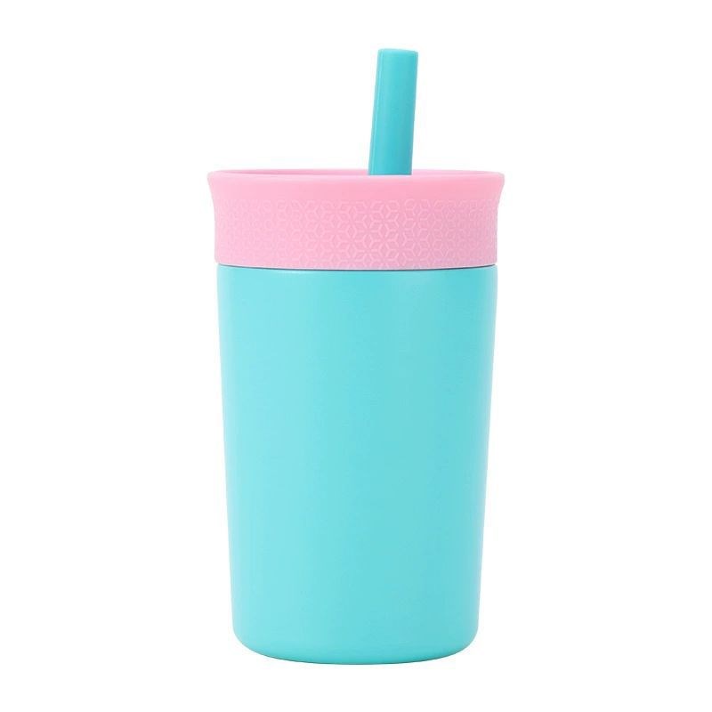 Reusable Insulated Tumbler with Silicone Straw
