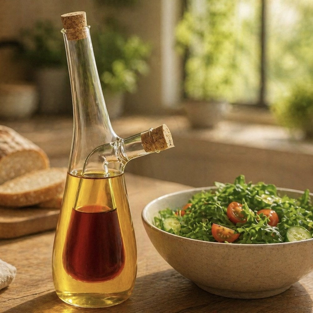 2 in 1 Oil & Vinegar Glass Bottle | Full House Lebanon