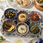 Rectangular Printed Serving Tray with 6 Bowls | Full House Lebanon