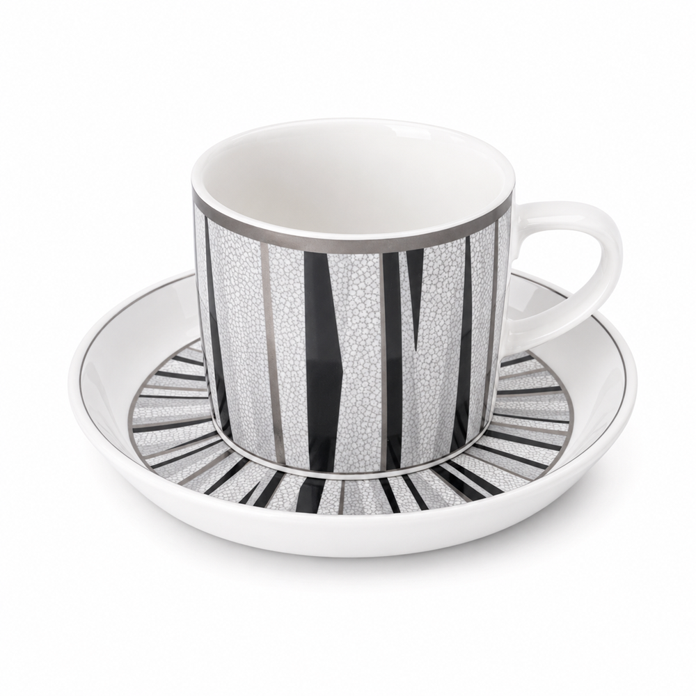 Modern Geometric Coffee Cup & Saucer Set