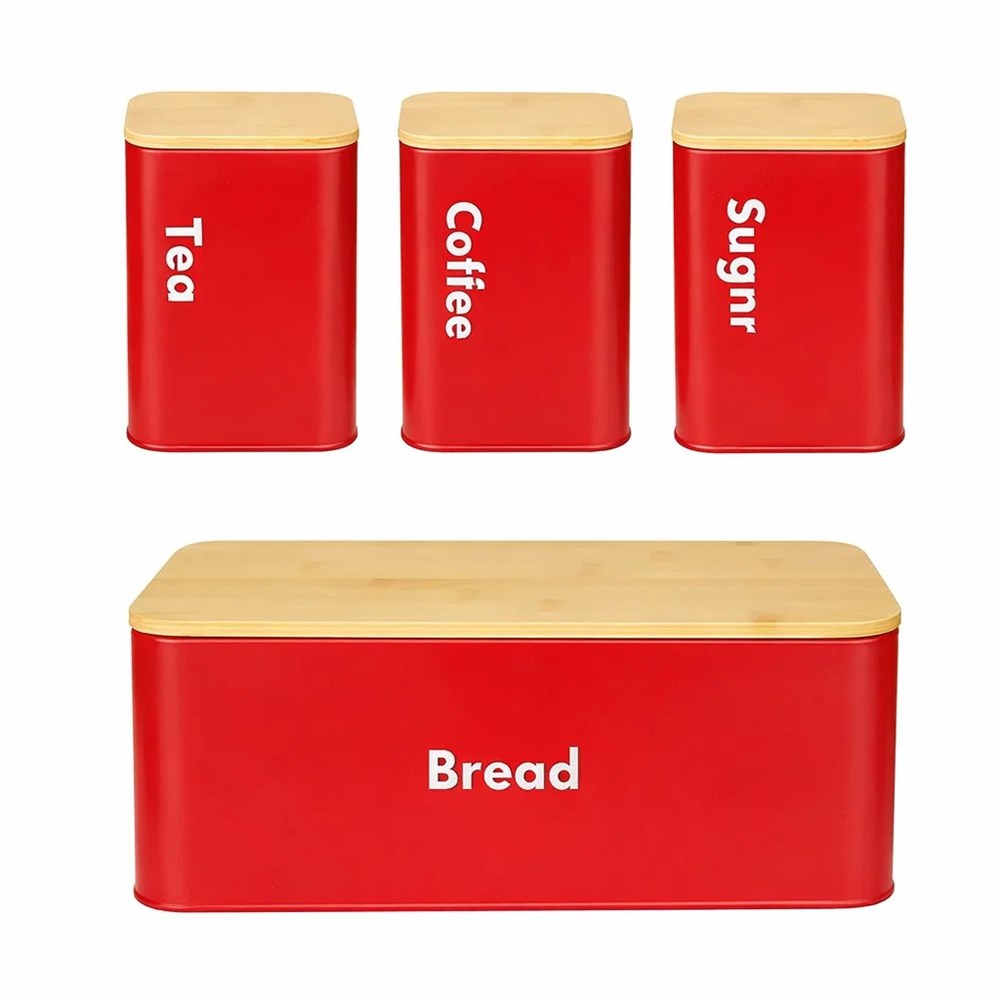 Bread Box  with Canister Set (4 Pcs )