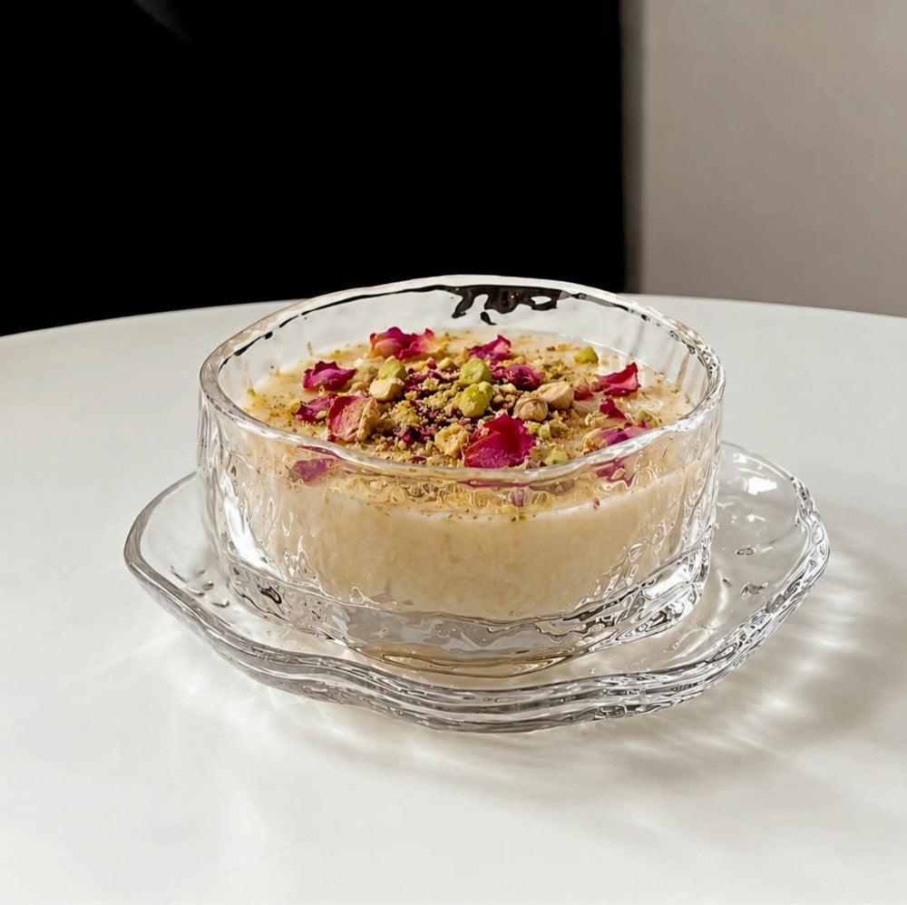 Glass Dessert Bowl & Saucer Set – 12 Pieces | Full House Lebanon