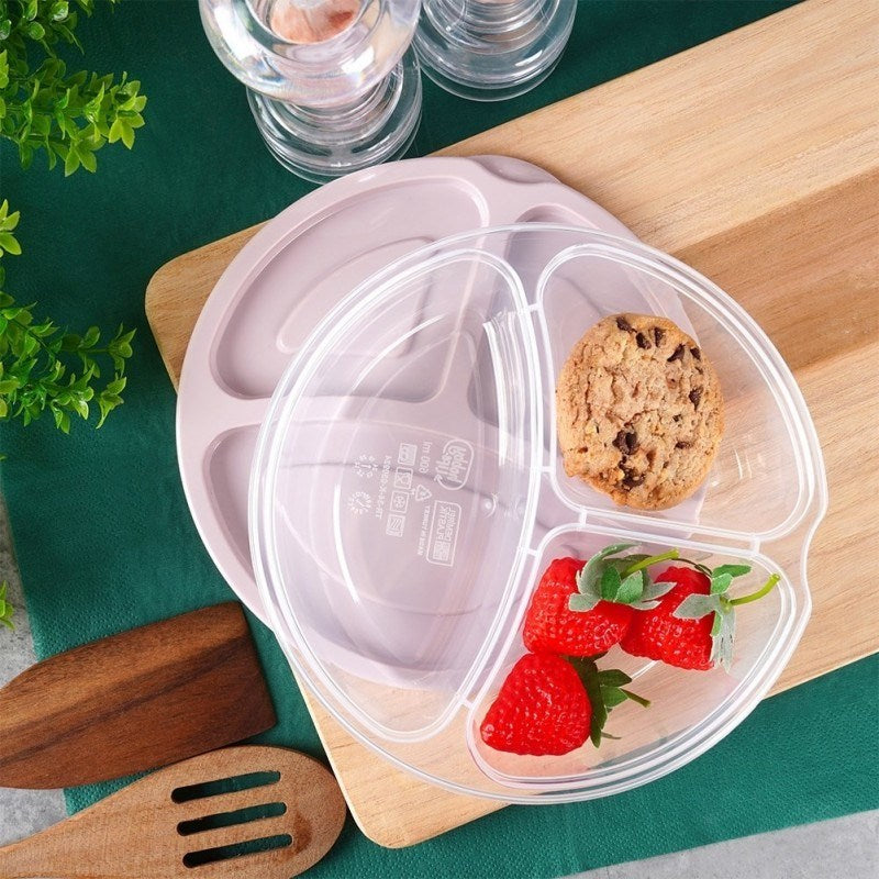 Smart 3-Compartment Round Food Storage Box – 1.1 L - White | Full House Lebanon