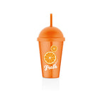 Fresh Lime/Orange Cup with Straw - 450 ml, Light Yellow | Full House Lebanon