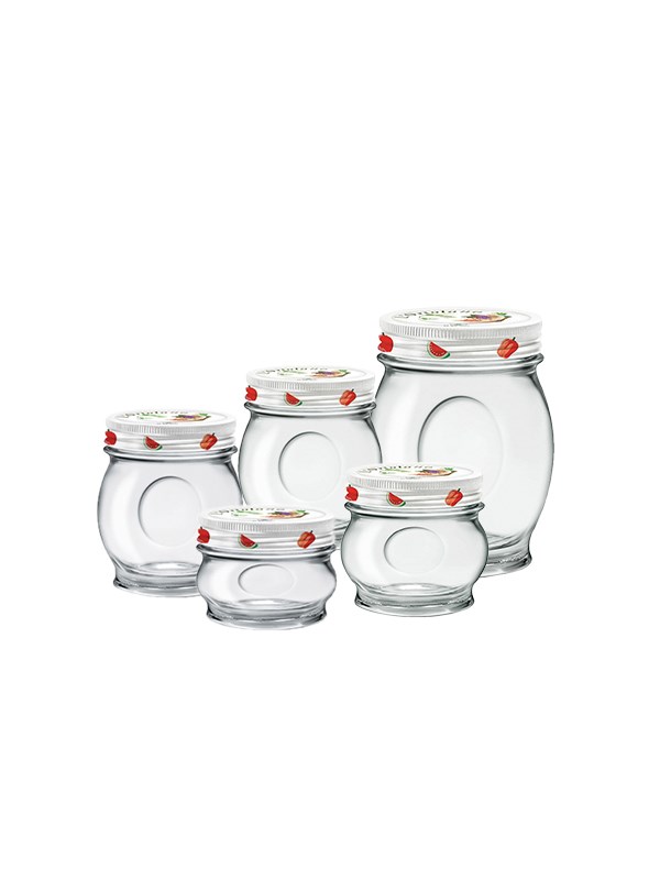 Borgonovo Glass Storage Jar With Lid - Medium | Full House Lebanon
